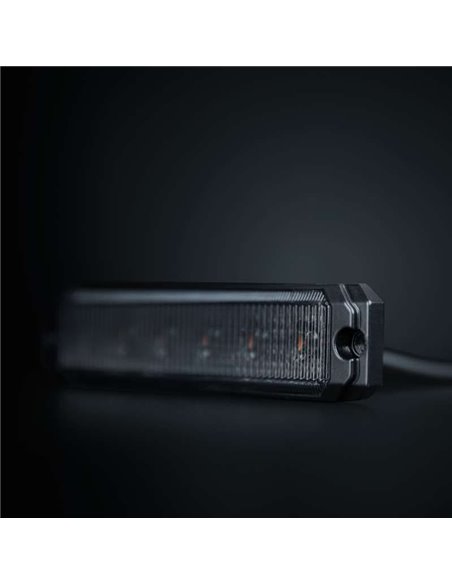 Luz LED de posición ámbar DARK KNIGHT SM6, con lente super oscura, R91, 3,3W 120x8x28mm