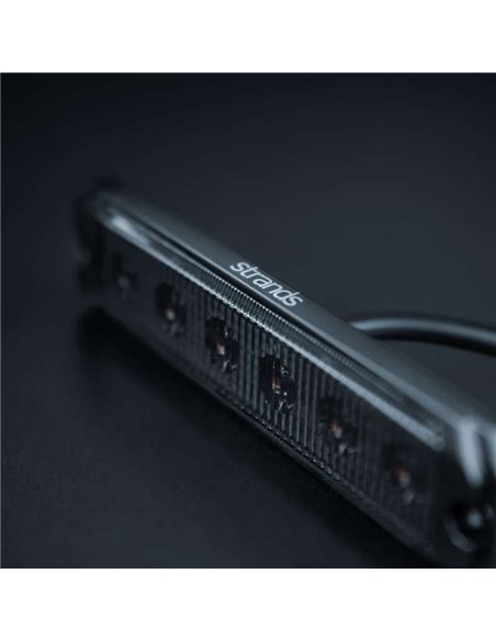 Luz LED de posición ámbar DARK KNIGHT SM6, con lente super oscura, R91, 3,3W 120x8x28mm