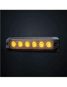 Luz LED de posición ámbar DARK KNIGHT SM6, con lente super oscura, R91, 3,3W 120x8x28mm 2