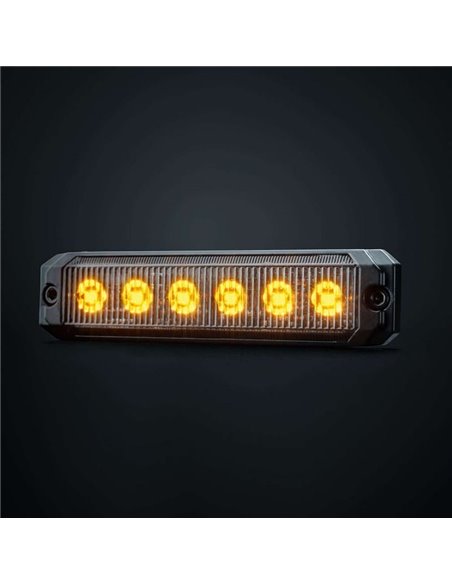 Luz LED de posición ámbar DARK KNIGHT SM6, con lente super oscura, R91, 3,3W 120x8x28mm