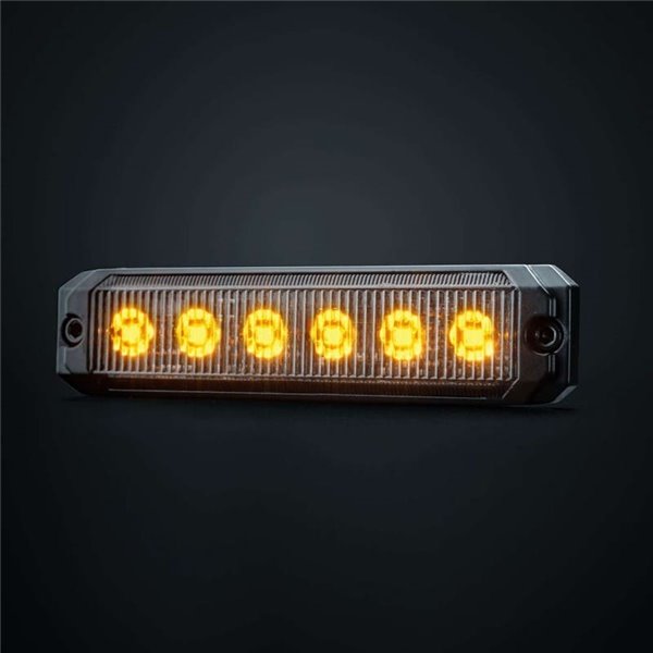 Luz LED de posición ámbar DARK KNIGHT SM6, con lente super oscura, R91, 3,3W 120x8x28mm