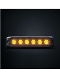 Luz LED de posición ámbar DARK KNIGHT SM6, con lente super oscura, R91, 3,3W 120x8x28mm