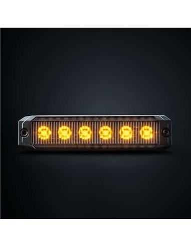 Feu de position LED ambre DARK KNIGHT SM6, avec lentille ultra-foncée, R91, 3,3 W, 120 x 8 x 28 mm