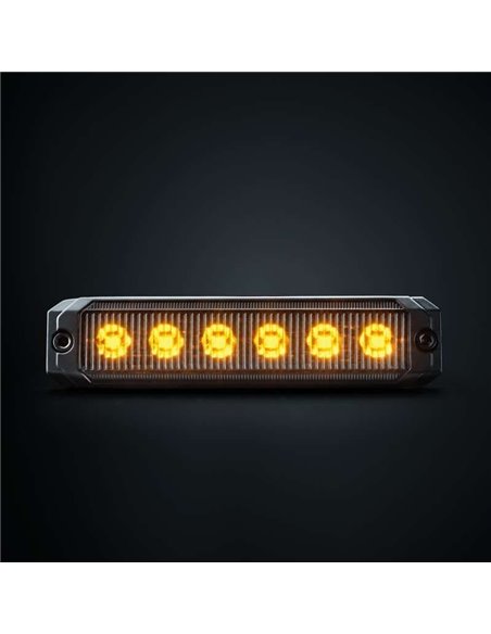 Luz LED de posición ámbar DARK KNIGHT SM6, con lente super oscura, R91, 3,3W 120x8x28mm
