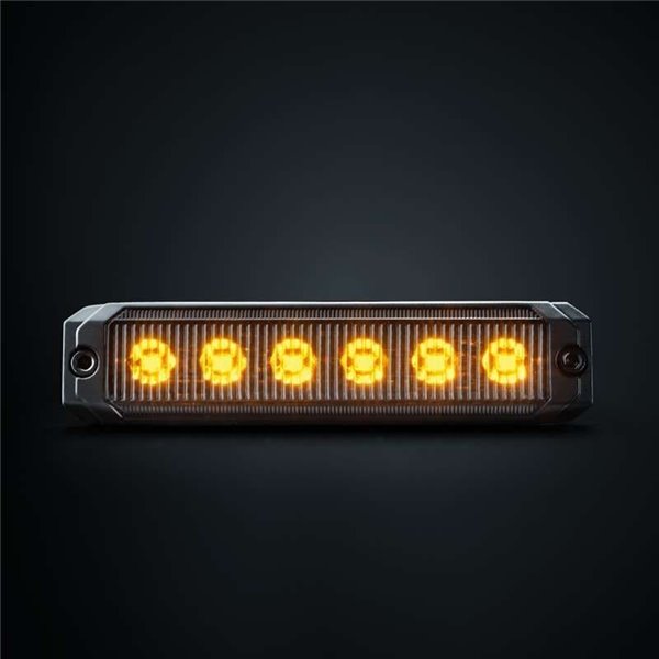 Luz LED de posición ámbar DARK KNIGHT SM6, con lente super oscura, R91, 3,3W 120x8x28mm