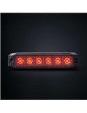 Luz LED de posición rojo DARK KNIGHT SM6, con lente super oscura, 3,3W 120x8x28mm, R148