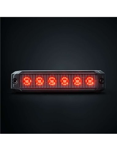 Luz LED de posición rojo DARK KNIGHT SM6, con lente super oscura, 3,3W 120x8x28mm, R148