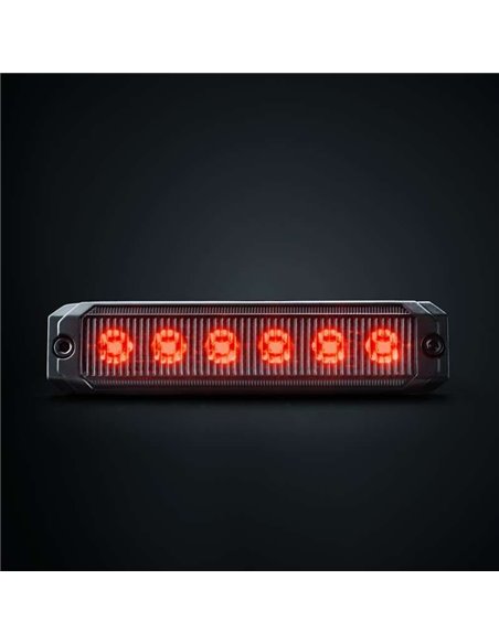 Luz LED de posición rojo DARK KNIGHT SM6, con lente super oscura, 3,3W 120x8x28mm, R148