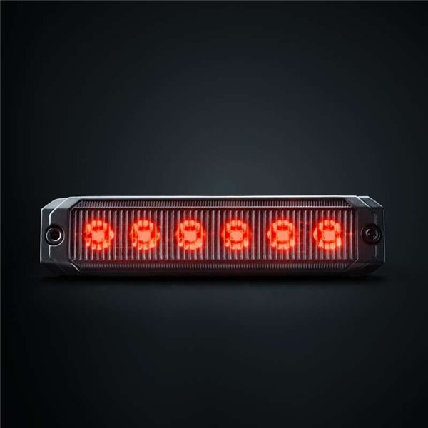 Luz LED de posición rojo DARK KNIGHT SM6, con lente super oscura, 3,3W 120x8x28mm, R148