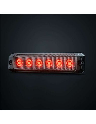 Luz de posição LED vermelha DARK KNIGHT SM6, com lente super escura, 3,3 W 120 x 8 x 28 mm, R148