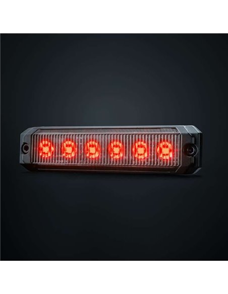 Luz LED de posición rojo DARK KNIGHT SM6, con lente super oscura, 3,3W 120x8x28mm, R148