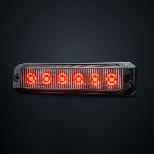 Feu de position LED rouge DARK KNIGHT SM6, avec lentille ultra-foncée, 3,3 W, 120 x 8 x 28 mm, R148