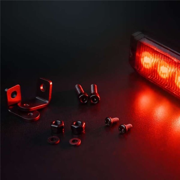 Luz LED de posición rojo DARK KNIGHT SM6, con lente super oscura, 3,3W 120x8x28mm, R148
