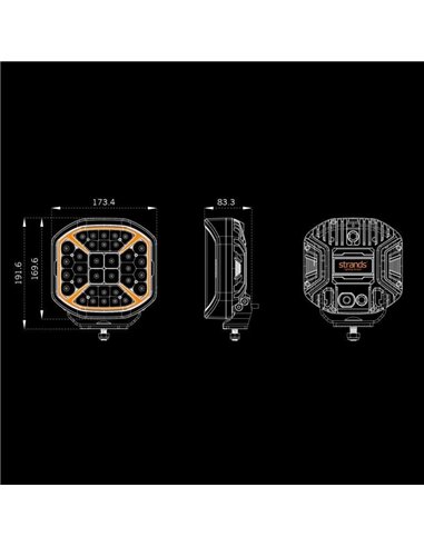 Faro de carretera LED SIBERIA X DRIVING LIGHT 7", modo Xperience, ámbar y blanca, 130W 1640/7430Lm, alcance 308/620m, R148, R149