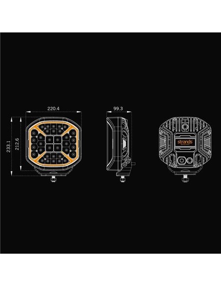 Faro de carretera LED SIBERIA X DRIVING LIGHT 9", modo Xperience, ámbar y blanca, 190W 1430/13350Lm, alcance 319/881m, R148, R14