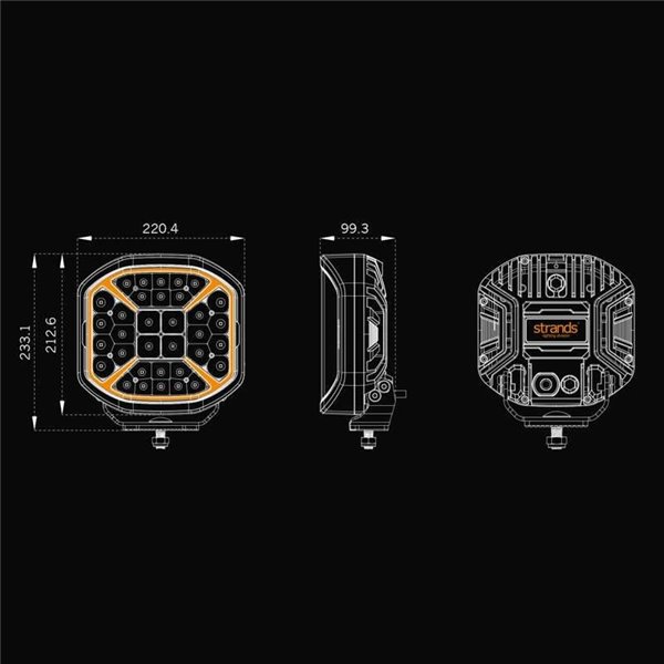 SIBERIA X DRIVING LIGHT Farol alto de LED de 9", modo Xperience, âmbar e branco, 190 W 1430/13350 Lm, alcance 319/881 m, R148, R