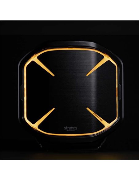 Tampa de lente preta para personalização do farol alto SIBERIA X de 7", permite que você veja a luz de posição em forma de 'X'