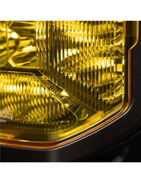 Tampa de lente amarela para personalização do farol alto SIBERIA X de 9", aumenta a intensidade da luz nas laterais do farol.