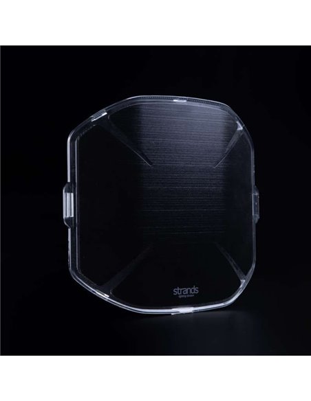 Tampa de lente preta para personalização do farol alto SIBERIA X de 9", permite que você veja a luz de posição em forma de 'X'