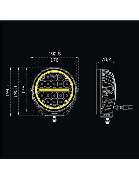 Farol de LED de longo alcance SIBERIA XP de 7", Modo Xperience, 22/77 W, 1540/5710 lm, alcance de 342/660 m, luz branca/âmbar, R