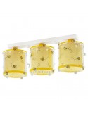 Lámpara infantil de Techo 3 pantallas imitando a colmenas de abeja en amarillo de Dalber | LeonLeds Iluminación