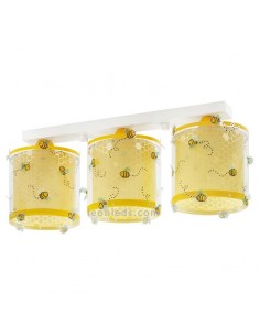 Lámpara infantil de Techo 3 pantallas imitando a colmenas de abeja en amarillo de Dalber | LeonLeds Iluminación