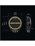 Faro LED largo alcance SIBERIA XP 9", modo Xperience, 31/144W, 3080/15030Lm, alcance 330/711m, luz blanca/ámbar, R148 R149