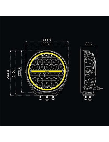 Faro LED largo alcance SIBERIA XP 9", modo Xperience, 31/144W, 3080/15030Lm, alcance 330/711m, luz blanca/ámbar, R148 R149