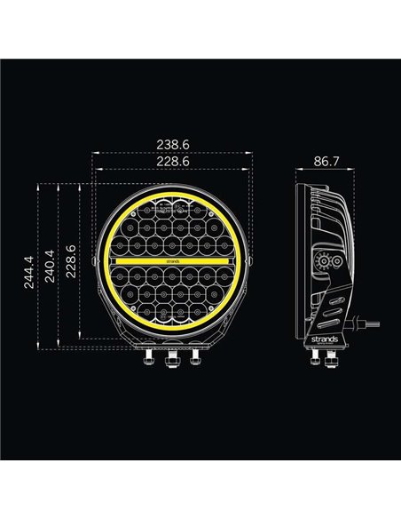 Faro LED largo alcance SIBERIA XP 9", modo Xperience, 31/144W, 3080/15030Lm, alcance 330/711m, luz blanca/ámbar, R148 R149