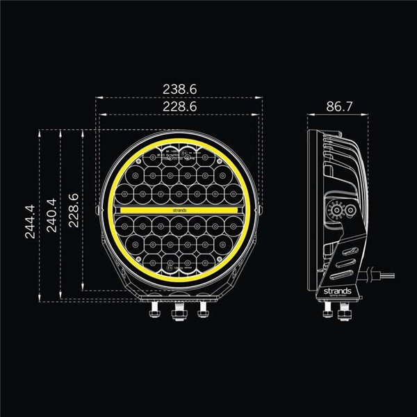 Faro LED largo alcance SIBERIA XP 9", modo Xperience, 31/144W, 3080/15030Lm, alcance 330/711m, luz blanca/ámbar, R148 R149