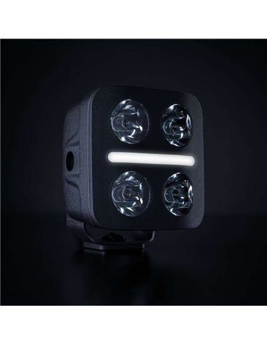 Foco LED de conducción luz blanco y amarillo NUUK D-LINE QUBE 3", 41W 2710Lm, alcance 240m, R10