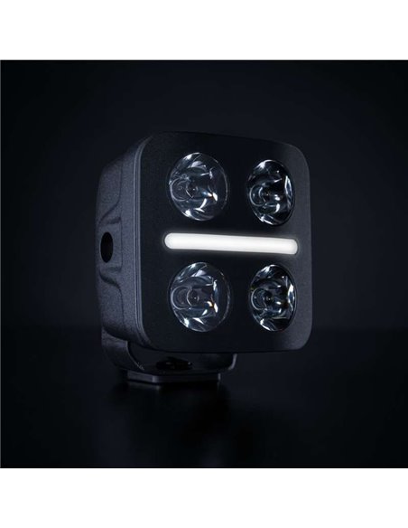Foco LED de conducción luz blanco y amarillo NUUK D-LINE QUBE 3", 41W 2710Lm, alcance 240m, R10