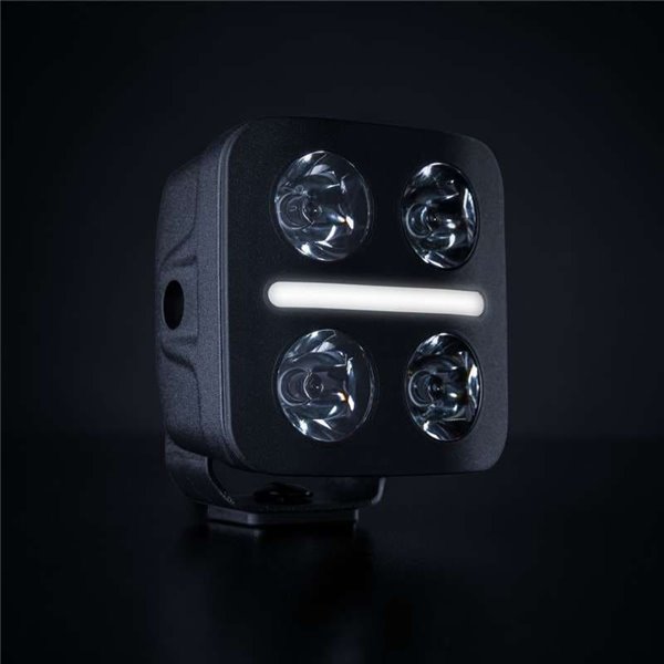 Foco LED de conducción luz blanco y amarillo NUUK D-LINE QUBE 3", 41W 2710Lm, alcance 240m, R10