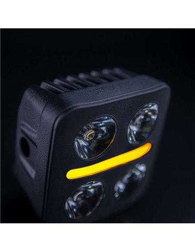 Foco LED de conducción luz blanco y amarillo NUUK D-LINE QUBE 3", 41W 2710Lm, alcance 240m, R10