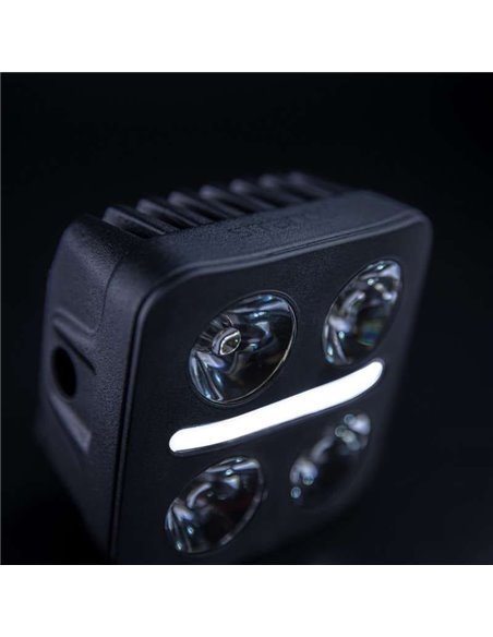 Foco LED de conducción luz blanco y amarillo NUUK D-LINE QUBE 3", 41W 2710Lm, alcance 240m, R10