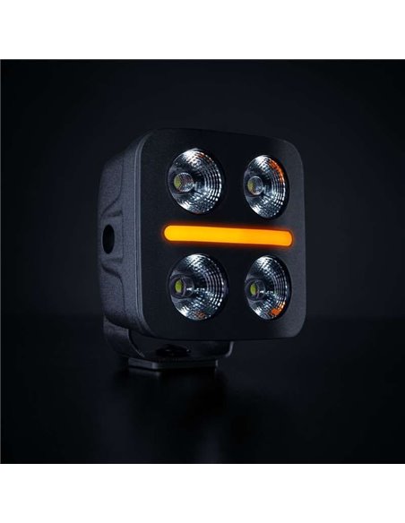 Foco LED de conducción luz blanco, rojo, ámbar NUUK D-LINE QUBE 3", 39W 2920Lm, alcance 59m, R10