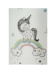 Lámpara infantil de Techo 3 Luces con Unicornio y Arcoiris de Purpurina de Dalber | Leonleds Iluminación 2