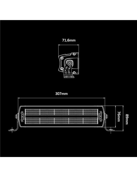 Barra de luz LED de trabajo SIBERIA XP RED TIGER, de larga distancia, 12" 95W 6400Lm, alcance 248m