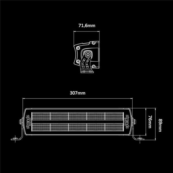 Barra de luz de trabalho LED SIBERIA XP RED TIGER, longa distância, 12" 95W 6400Lm, alcance de 248m