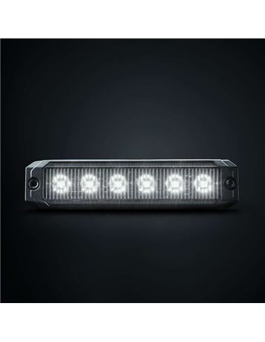 Luz de posição LED branca DARK KNIGHT SM6, com lente super escura, 3,3 W 120 x 8 x 28 mm