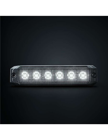 Luz LED de posición blanca DARK KNIGHT SM6, con lente super oscura, 3,3W 120x8x28mm