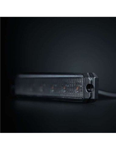 Luz LED de posición blanca DARK KNIGHT SM6, con lente super oscura, 3,3W 120x8x28mm
