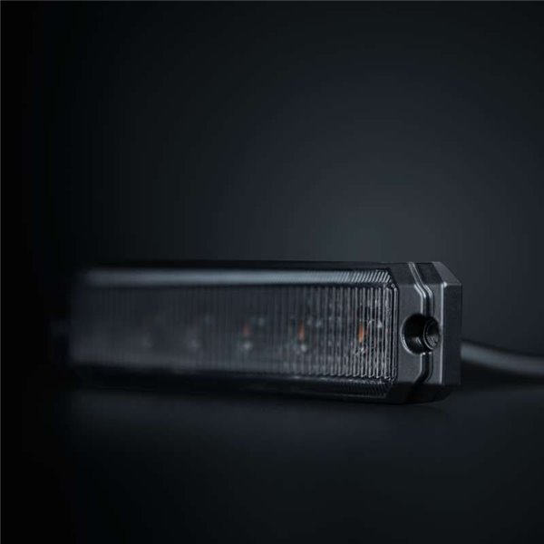 Luz LED de posición blanca DARK KNIGHT SM6, con lente super oscura, 3,3W 120x8x28mm
