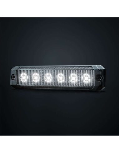 Luz LED de posición blanca DARK KNIGHT SM6, con lente super oscura, 3,3W 120x8x28mm