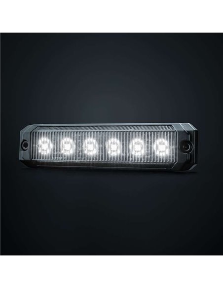 Luz LED de posición blanca DARK KNIGHT SM6, con lente super oscura, 3,3W 120x8x28mm