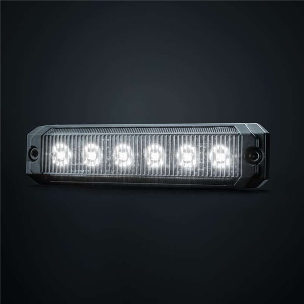 Luz LED de posición blanca DARK KNIGHT SM6, con lente super oscura, 3,3W 120x8x28mm