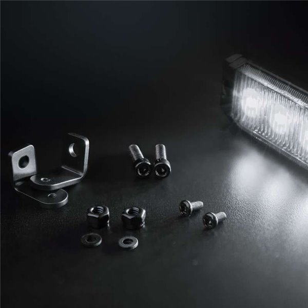 Luz LED de posición blanca DARK KNIGHT SM6, con lente super oscura, 3,3W 120x8x28mm