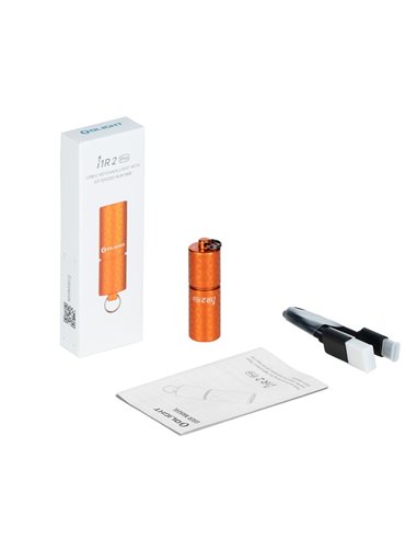 Linterna de llavero LED I1 R 2 PRO 180 Lumens 3.7V 130mAh 10220 batería recargable USB IPX8 Naranja
