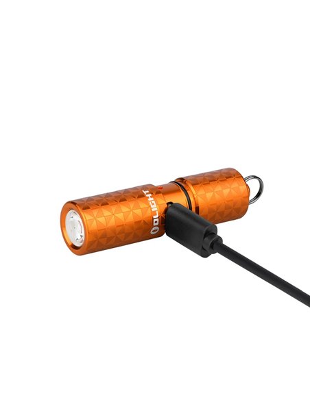 Linterna de llavero LED I1 R 2 PRO 180 Lumens 3.7V 130mAh 10220 batería recargable USB IPX8 Naranja