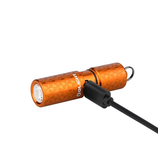 Linterna de llavero LED I1 R 2 PRO 180 Lumens 3.7V 130mAh 10220 batería recargable USB IPX8 Naranja